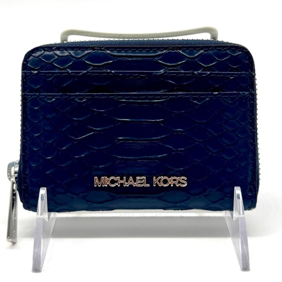Michael Kors Medium ZA Card Case Wallet Navy Blue Multi - Picture 1 of 8